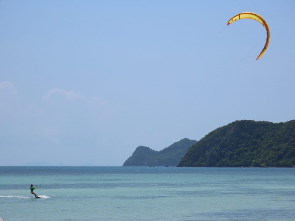 Kitesurfing on the coast of Koh Phangan