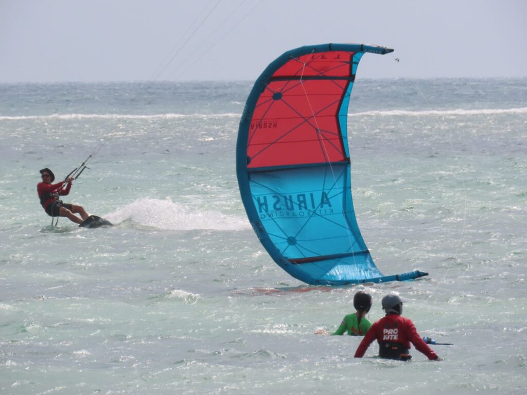 Kite down in the water